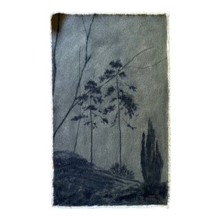 Watercolor Landscape Painting on Raw Canvas by Chelsea Fly For Sale