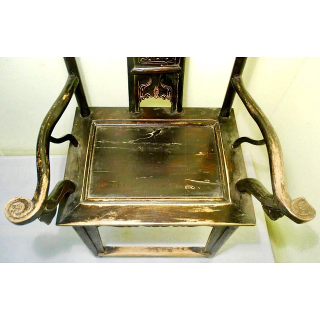 Early 19th Century Antique Chinese High Back Arm Chair, Circa 1800-1849 For Sale - Image 5 of 8