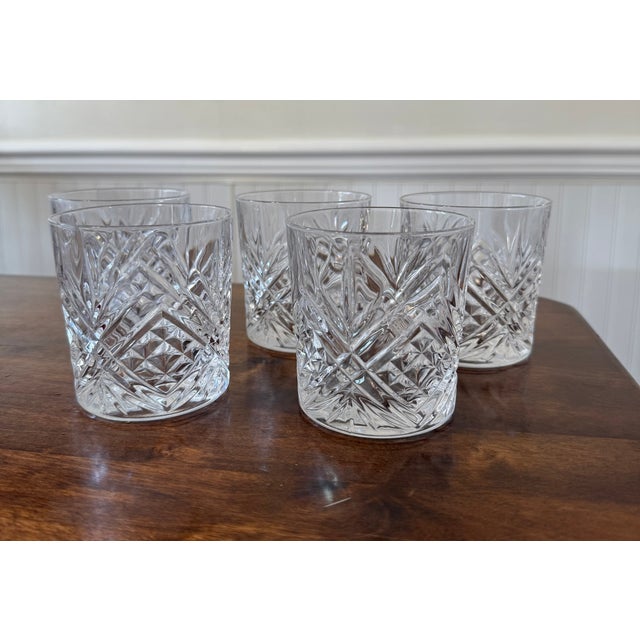 1990s Fascination Cristal De’ Flandre Decanter With Five Cristal D’ Arques Masquerade Glasses For Sale - Image 14 of 18