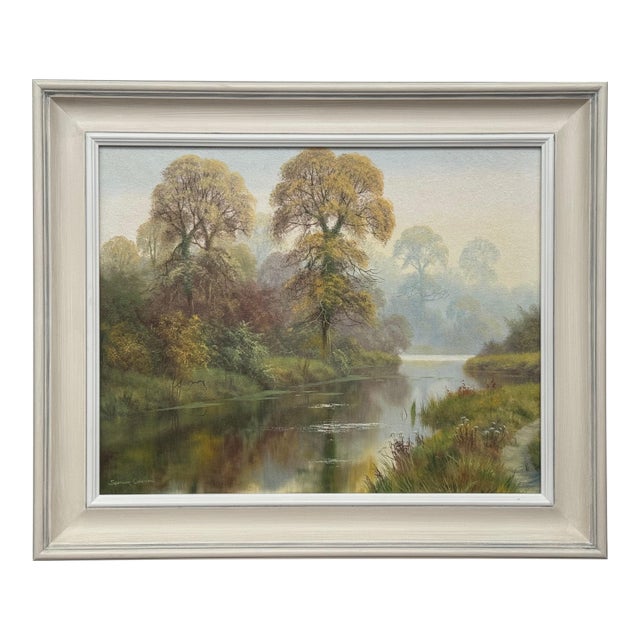 Serenity at Dawn - Beautiful Misty Morning at a River in the English Countryside Circa, 1995 For Sale