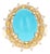 5.40 Carat Turquoise Diamond Yellow Gold Cocktail Ring, Size 7 For Sale