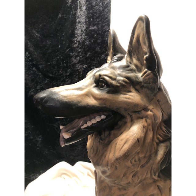 Mid 20th Century Life Size Lifelike Ceramic Shepherd Dog For Sale - Image 9 of 12