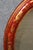 1920s Red Lacquered Chinoiserie Oval Hand Painted Wall Mirror For Sale - Image 5 of 5