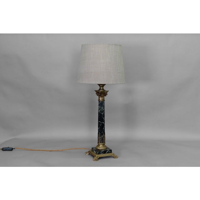 Metal Vintage Marble Table Lamp, 1930 For Sale - Image 7 of 7