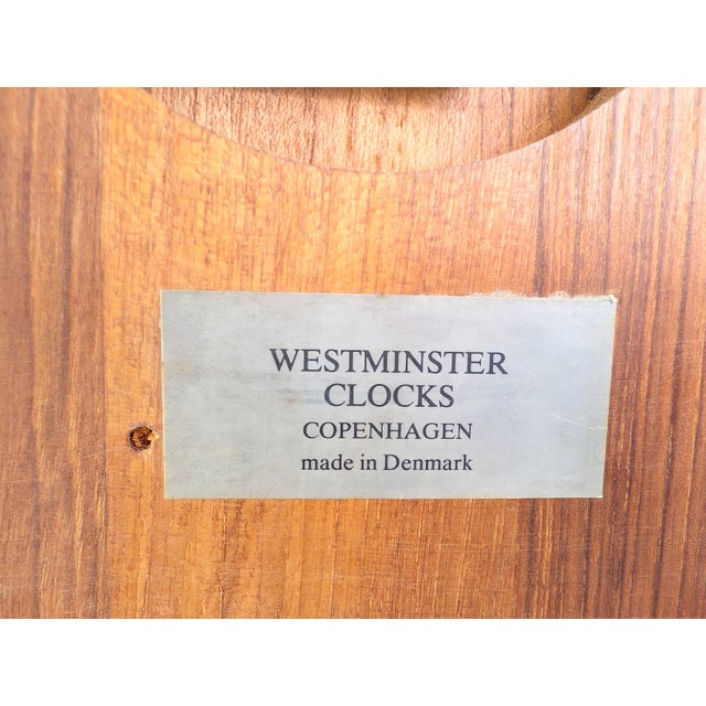 Brown Vintage Wall Clock in Teak from Westminster Clocks For Sale - Image 8 of 9