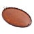 English Mahogany Oval Inlaid Serving Tray With Scalloped Gallery, C. 1800's For Sale