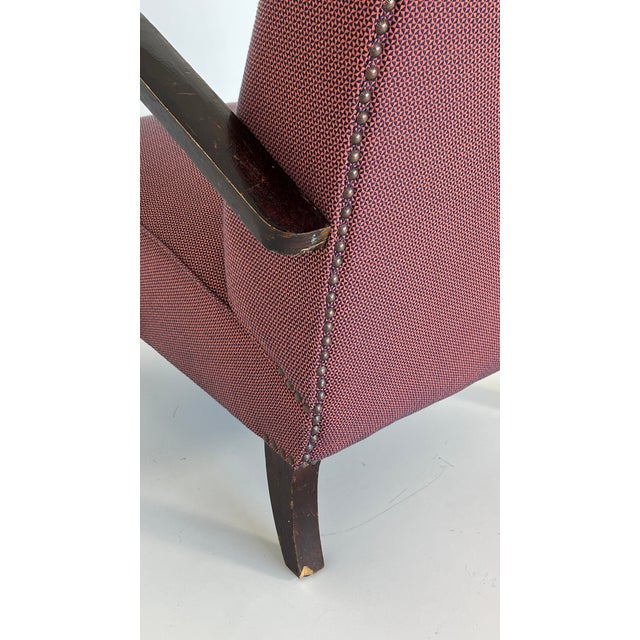 Padded Armchair in the style of Jindřich Halabala, 1930s For Sale - Image 9 of 11