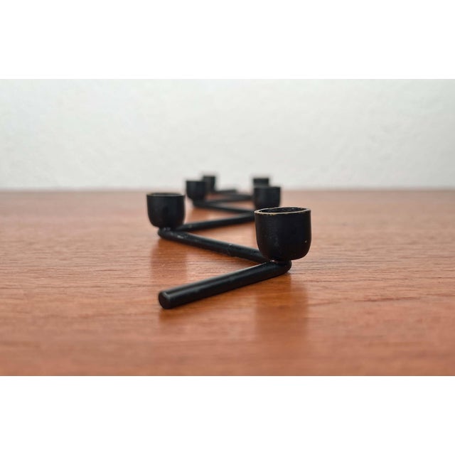 1960s Mid-Century Modern Danish Minimalist Metal Candleholder, 1960s For Sale - Image 5 of 18