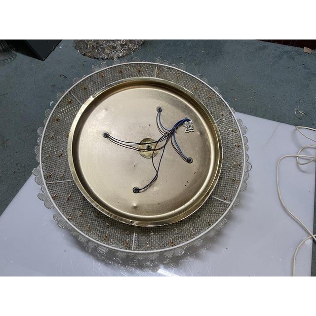 Large Murano Glass Flower Flush Mount attributed to Seguso, Italy, 1960s For Sale - Image 7 of 14