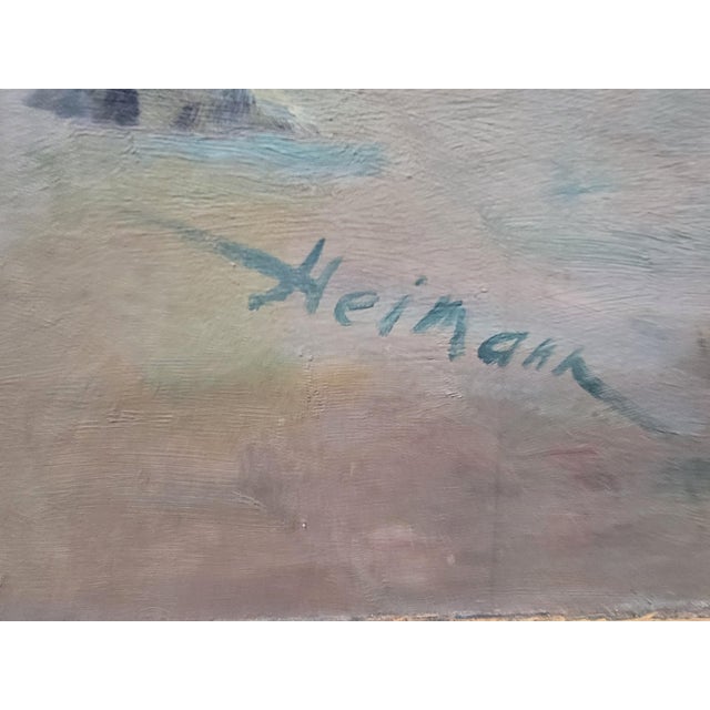 Blue Painting by Max Hermann Clowns Circa. 1948 Large-Scale For Sale - Image 8 of 15