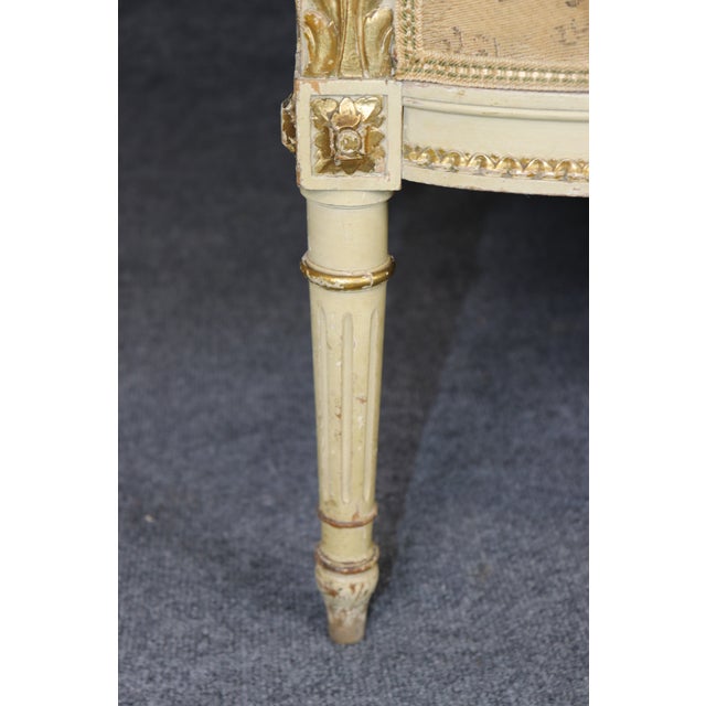 1930's French Louis XVI Style Antique Parcel Gilt Settee For Sale In Philadelphia - Image 6 of 12