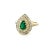 Early 21st Century 1.38 Carat Colombian Emerald Double Halo Diamond Yellow Gold Ring, Size 6.5 For Sale - Image 5 of 10