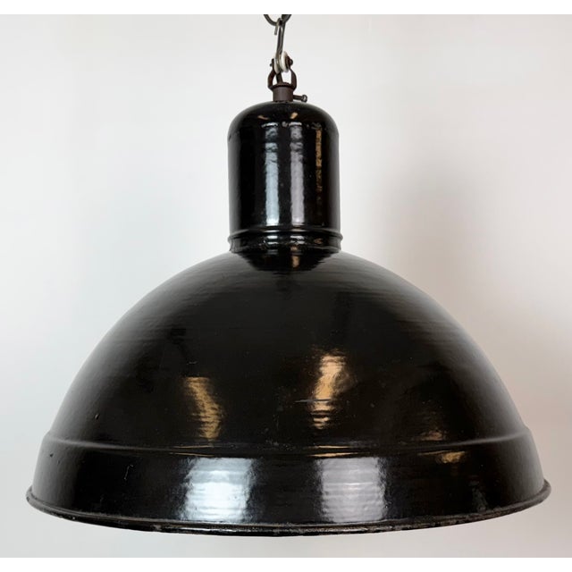 1950s Industrial Black Enamel Factory Pendant Lamp, 1950s For Sale - Image 5 of 18