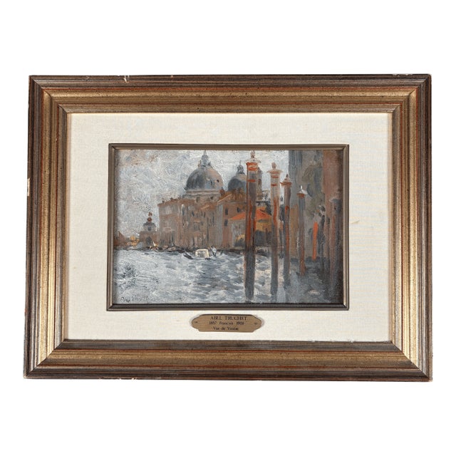Late 19th Century Louis Abel Truchet (1857-1918) Paysage Vue De Venise Peinture À l'Huile Sur Panneau For Sale