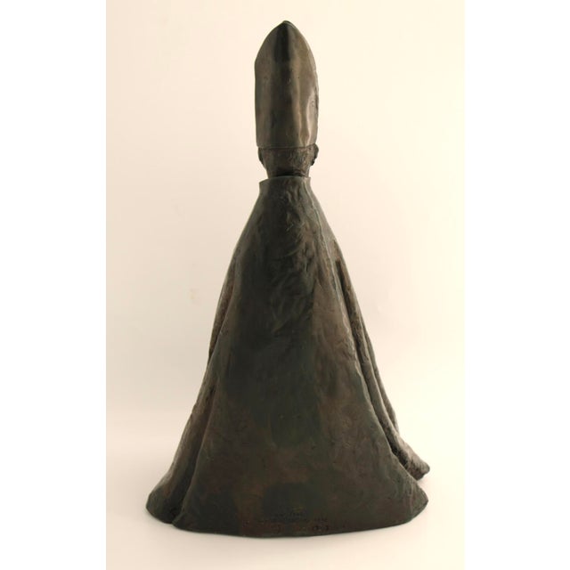 Dark Green Vintage MCM Austin Productions Cardinale Seduto Sculpture, Manzu, 1963, 18" Tall For Sale - Image 8 of 12