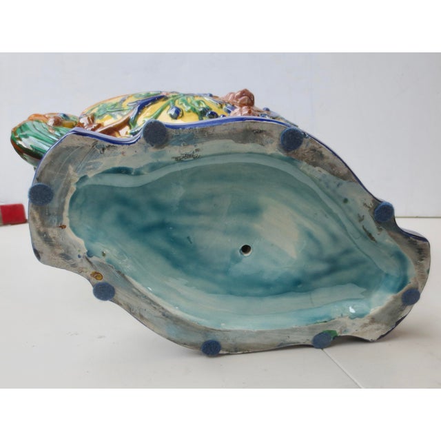 Majolica CenterBowl Barbotine Vintage 20s-30s. For Sale - Image 10 of 12