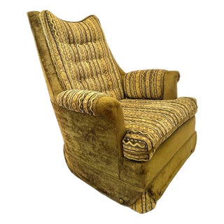 Mid Century Swivel Rocker Highback Matching Chair For Sale