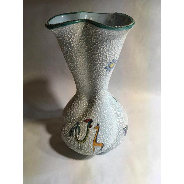 Mid-Century Modern Mid-Century White Enameled Ceramic Vase, Italy, 1960s For Sale - Image 3 of 18