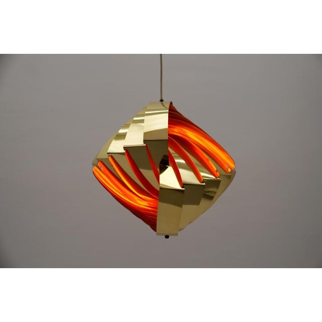 Danish Conch Pendant Lamp in Glass and Metal by Louis Weisdorf for Lyfa, Denmark, 1960s For Sale - Image 11 of 16