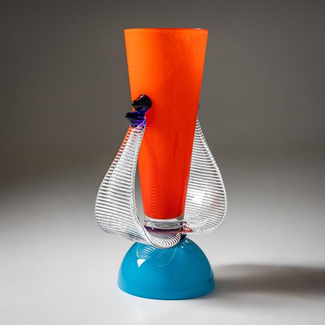 Artfully crafted studio vase from the B.A.G. (Barovier Art Glass) series, Murano, Italy, dating from the late 20th...