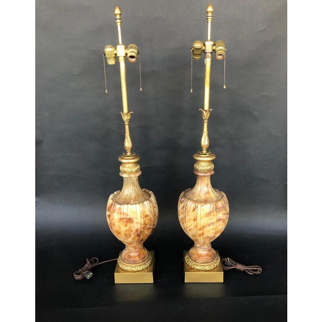 1900 - 1909 1900s Marble and Onyx Lamps- A Pair For Sale - Image 5 of 7