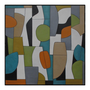 "Utopia"/Geometric Modern Oil Painting/by Trish Toro, Framed