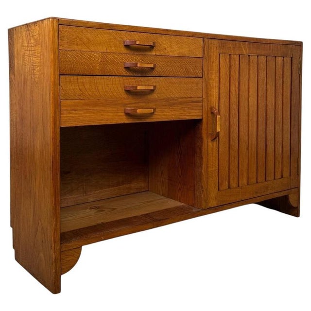 Small Mid-20th Century Golden Oak Sideboard For Sale - Image 3 of 13