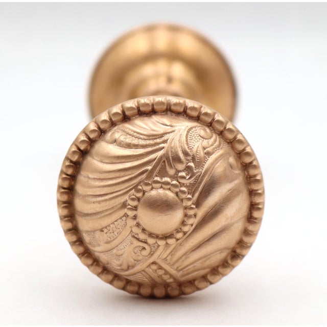 Traditional 1890s Corbin Roanoke Polished Brass Interior Door Knob Set For Sale - Image 3 of 8