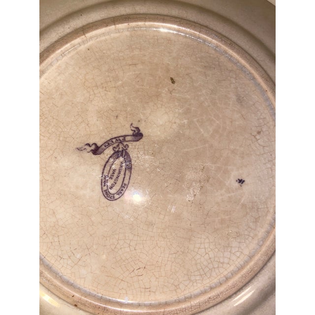 Antique P. W. & Co. Purple Mulberry Transferware Plate, “Washington’s Vase” - 9” For Sale - Image 4 of 6