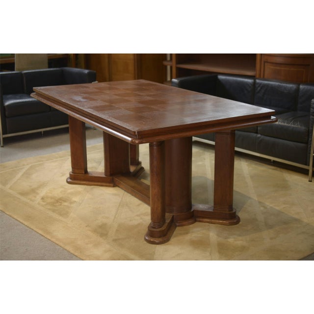 Wood Oak Table in the style of Charles Dudouyt, 1940s For Sale - Image 7 of 12