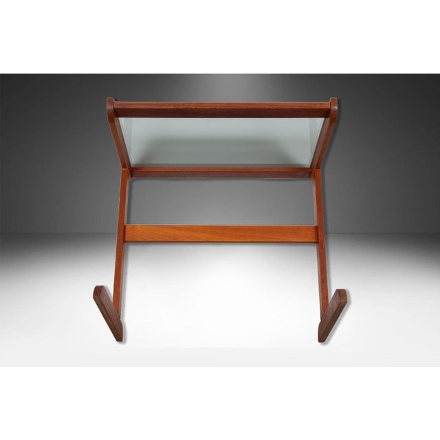 1970s Danish Mid Century Teak Glass Top Nesting Tables - Set of 3 For Sale - Image 10 of 11