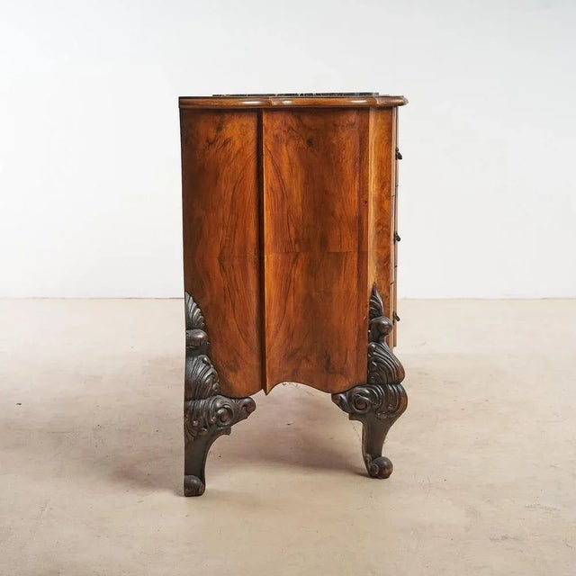 Art Deco Commode in Root with Black Marble Top For Sale - Image 6 of 9