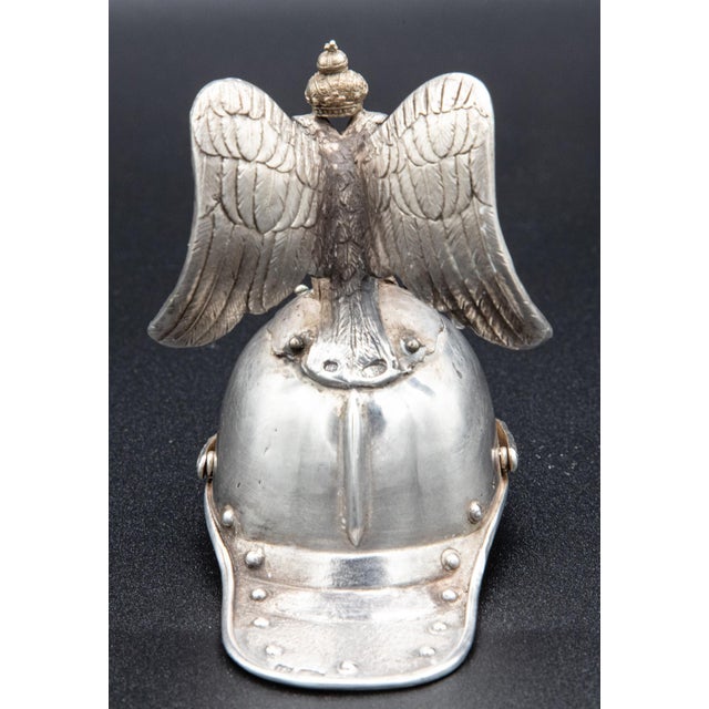 Early 20th Century Early 20th Century Silver Imperial Guard Helmet Stirrup Cup With Ruby For Sale - Image 5 of 9