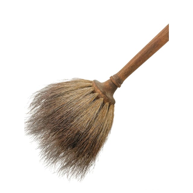1920s Vintage Shaker Horse Hair Brush With Wooden Handle For Sale - Image 5 of 7