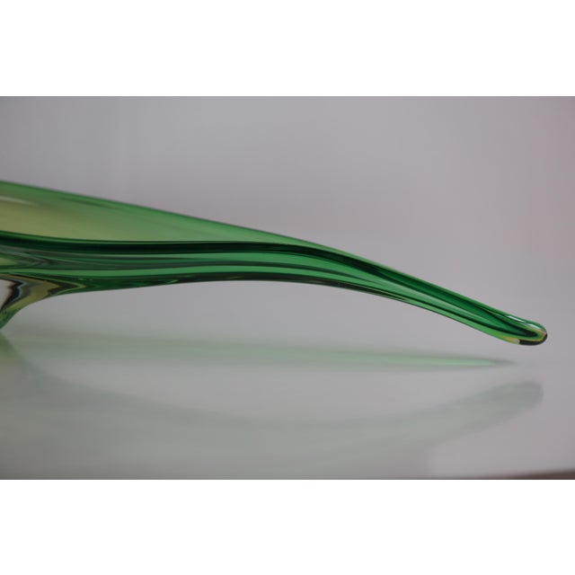 Glass Large Hand Blown Crystal Centerpiece Representing a Bean from Val-Saint-Lambert, 1960s For Sale - Image 7 of 8