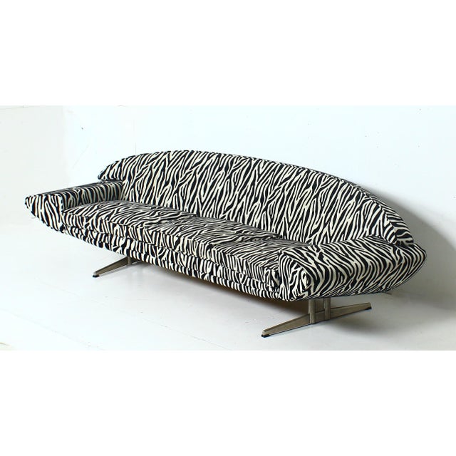 Curved Capri Three-Seat Sofa with Zebra Upholstery from Johannes Andersen, 1965 For Sale - Image 15 of 15