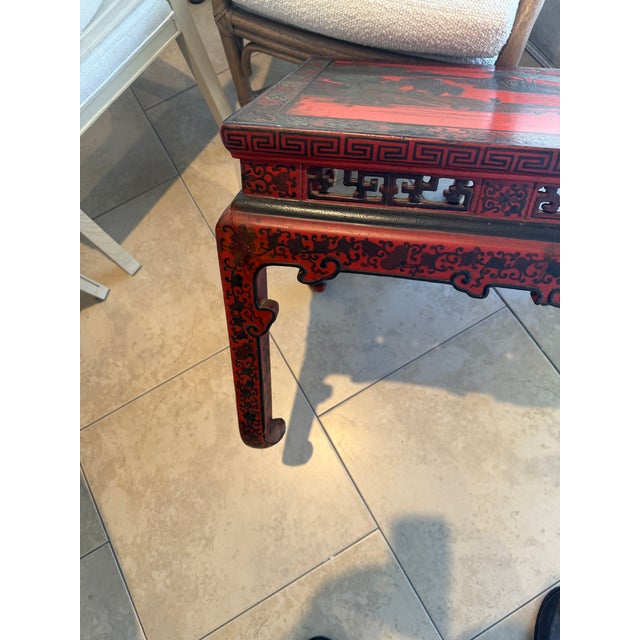 1920s Chinese Red Lacquered Table For Sale - Image 12 of 13