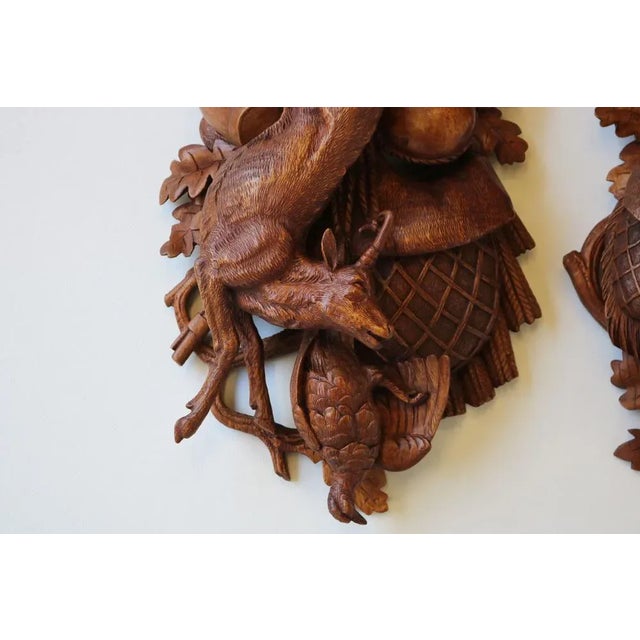 19th Century Swiss Carved Black Forest Trophy Plaques, 1880, Set of 2 For Sale - Image 9 of 11