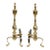 Vintage Georgian Style Polished Brass Andirons—A Pair For Sale