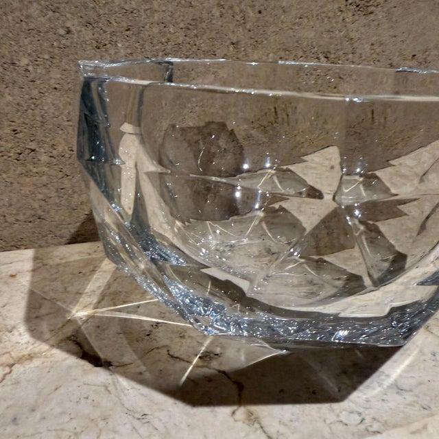 Platinum Multi Facet Crystal Bowl by Mikasa Platinum Octagon Shape For Sale - Image 8 of 12