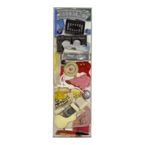 Arthur Secunda Mixed Media Collage Sculpture Found Objects in Resin “Earthquake”