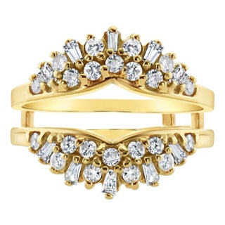 One Carat Baguette Cluster Ring Enhancer, Size 9 For Sale