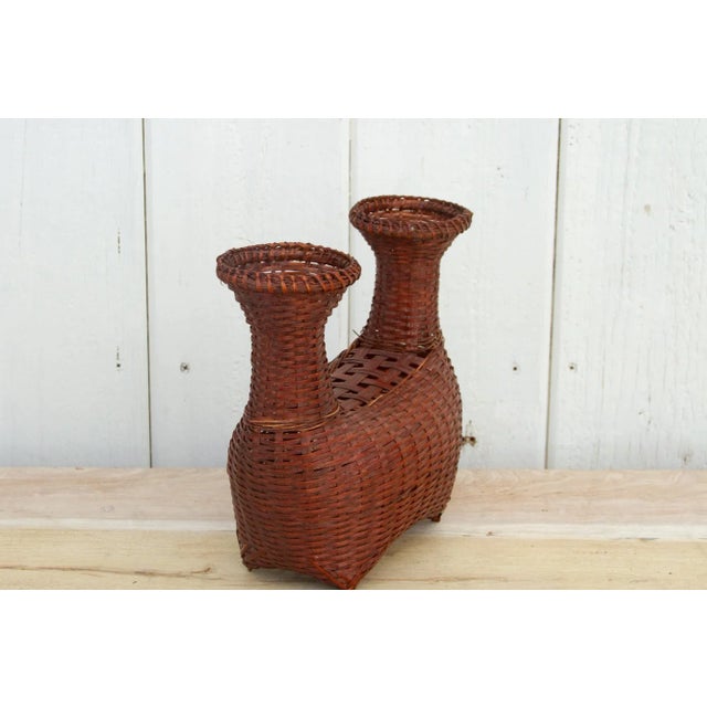 Vintage Asian Boat Shaped Basket For Sale - Image 4 of 8