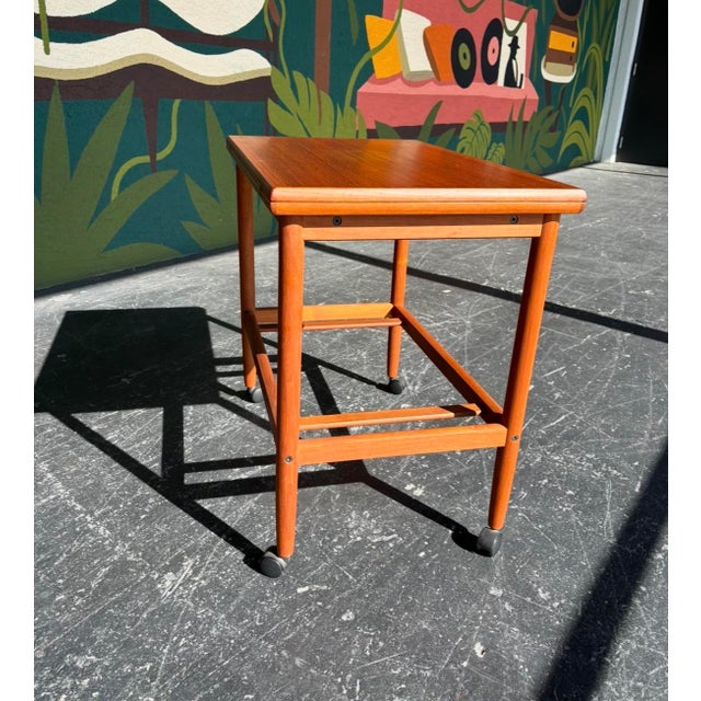 Wood Grete Jalk for Poul Jeppesen Teak Expandable Bar Cart For Sale - Image 7 of 10