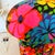Mushroom Ottoman in Colorful Floral Mid Century Vintage Fabric For Sale - Image 9 of 15