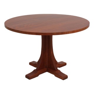 Stickley Round Cherry Dining Table Mission Style For Sale