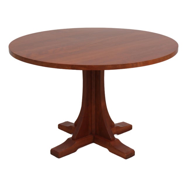 Stickley Round Cherry Dining Table Mission Style For Sale