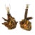 Vintage Rustic Cabin Apsit of California American Indian Scenes Chalk Lamps - Set of 2 For Sale