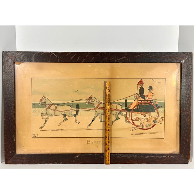 Cecil Aldin Framed Lithograph Titled, 'Brighton' c.1900 For Sale - Image 15 of 17