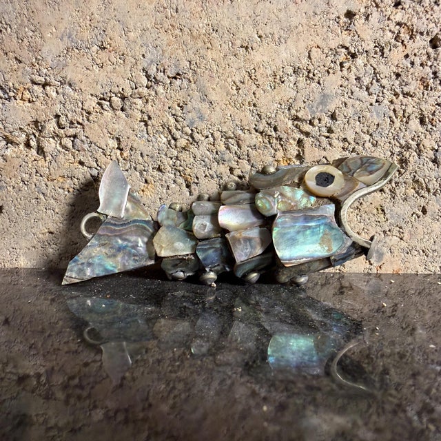 Los Castillo Mexican Articulated Fish Bottle Opener Abalone Shell Los Castillo Style Small For Sale - Image 4 of 7